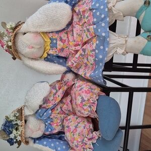 Floral Bunny Plush Toy Set with Hats